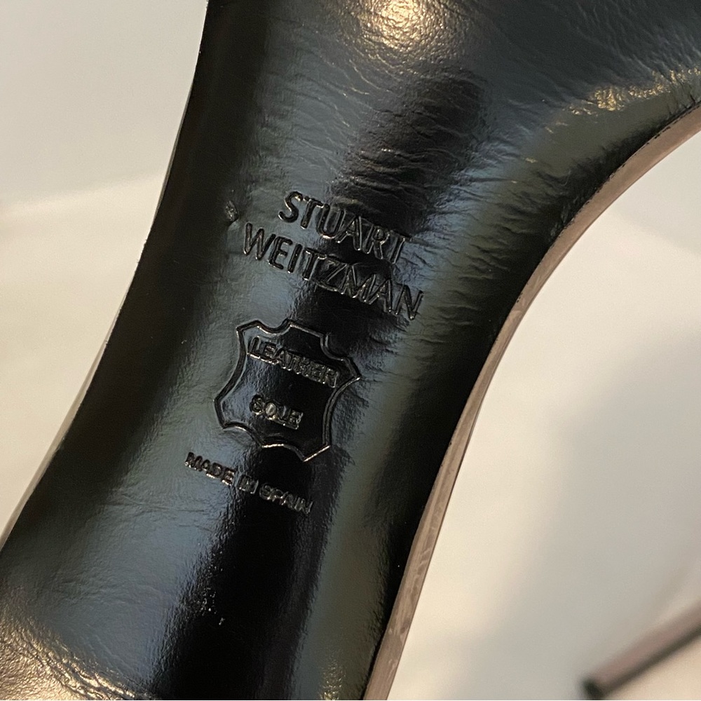 Stuart Weitzman Nudistsong Ankle Strap 4" Stilletos in Pewter Bronze US 9 M - Picture 8 of 9